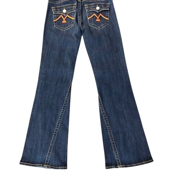 Vigoss Jeans Juniors 5 Used Low Rise Bootcut Stretch Denim Fold Over Pockets - Picture 15 of 16